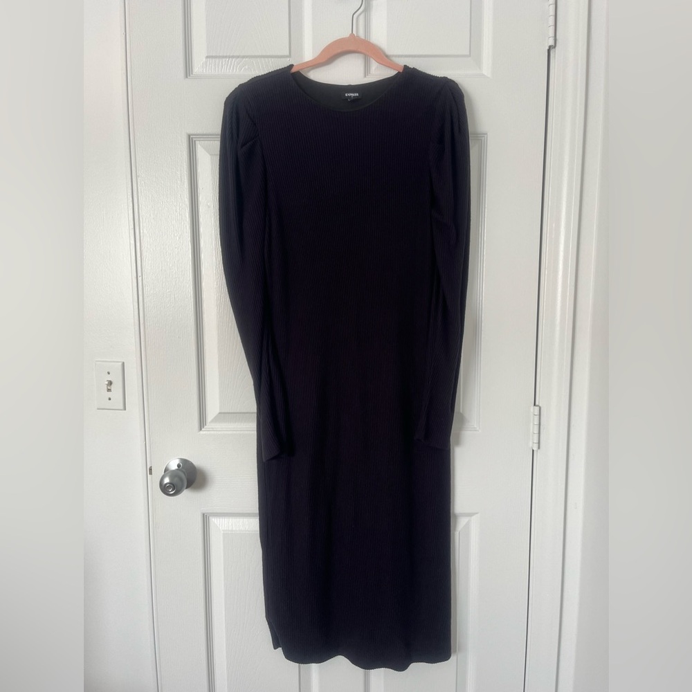 Express Classic Black Long Sleeve Dress